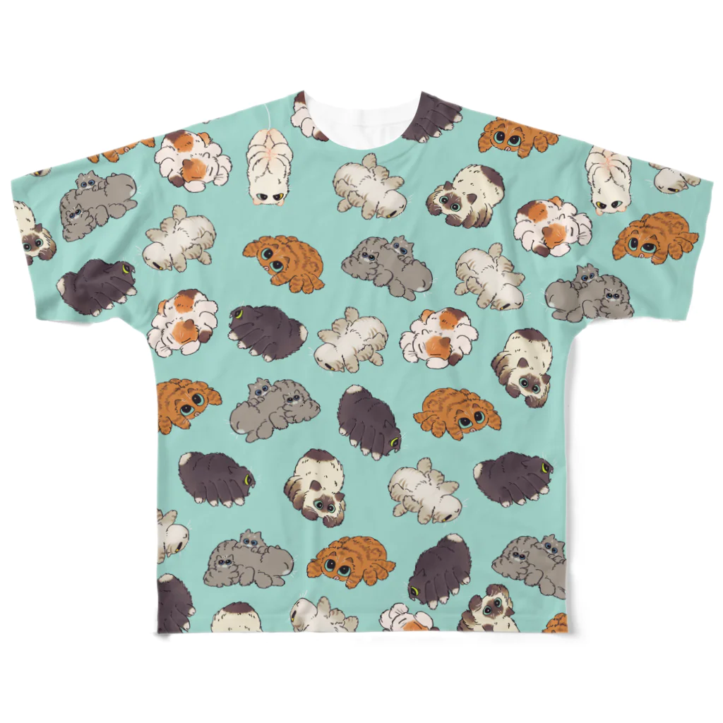 タタナ幻獣館のクモネコまみれ フルグラフィックTシャツ