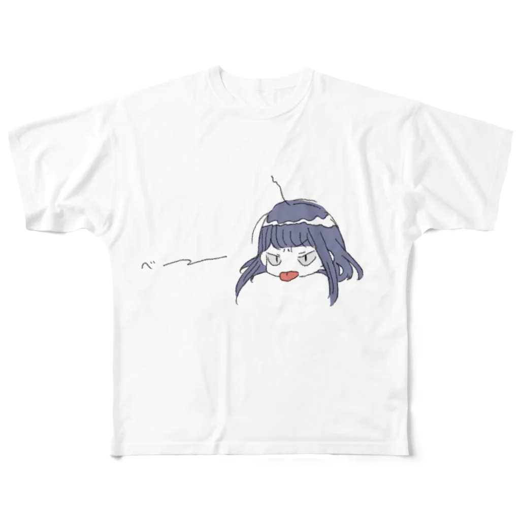 かにこ🦀のあっかんべーシャツ フルグラフィックTシャツ