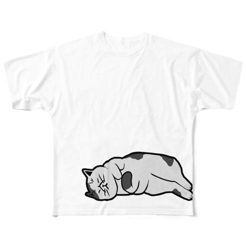 neko☆mushiのやるきがでない猫。 フルグラフィックTシャツ