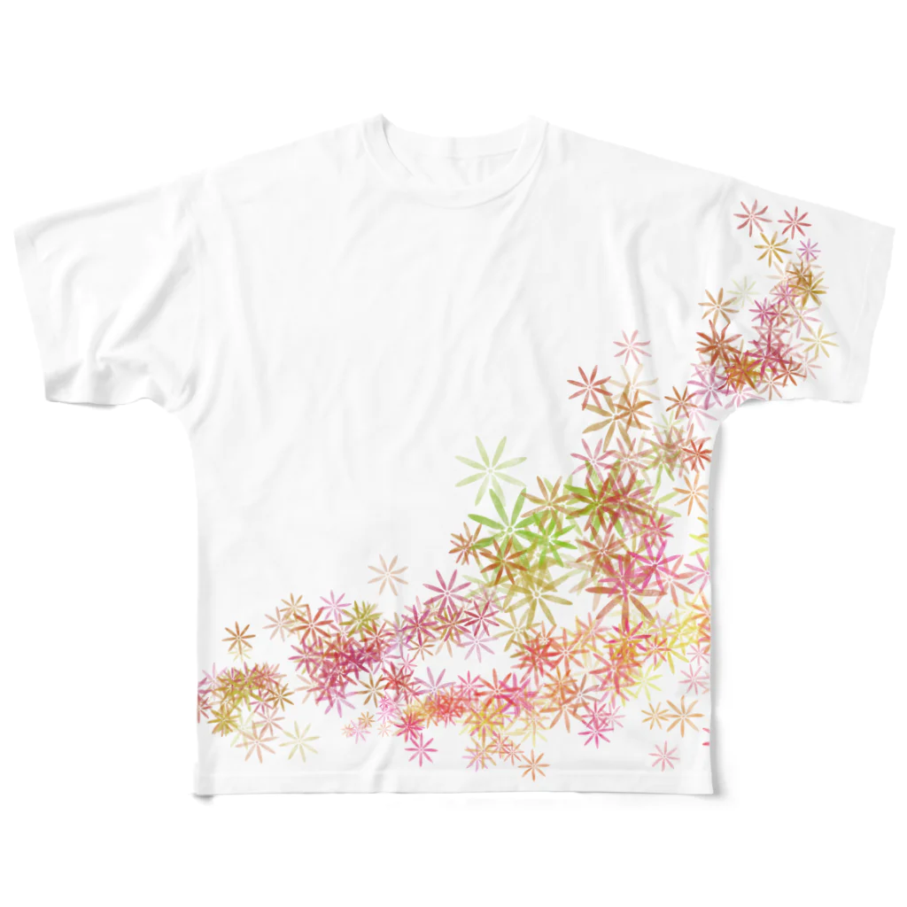 TOMO工房の花花花 フルグラフィックTシャツ