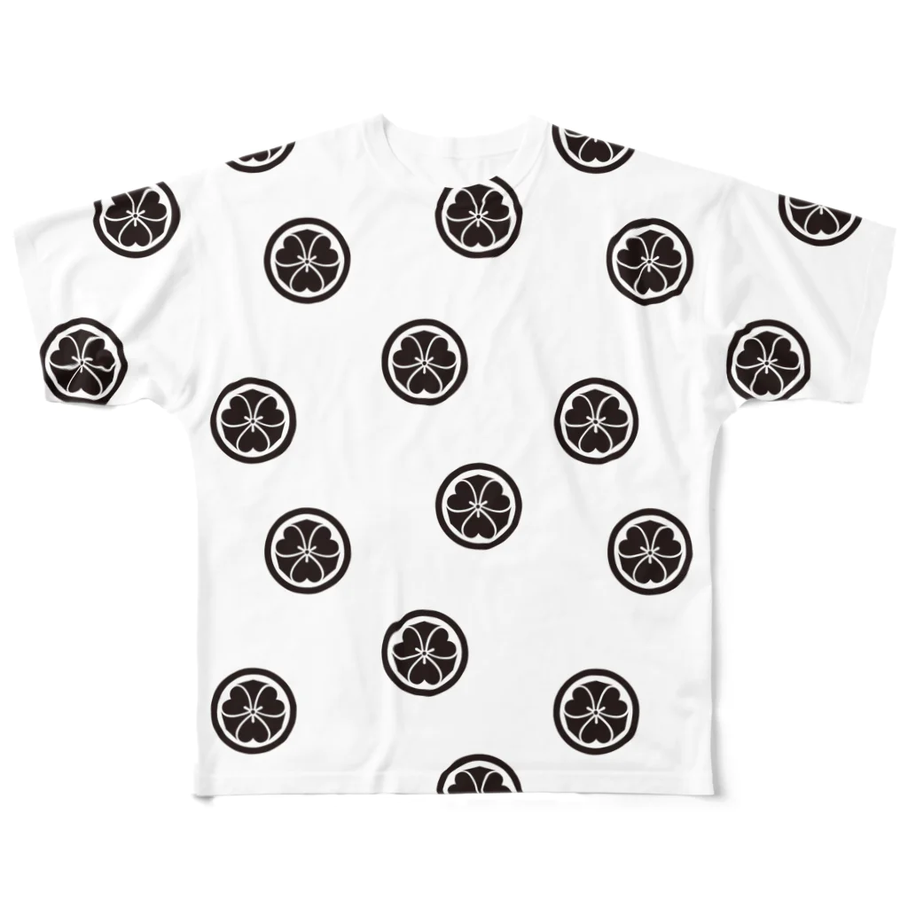 KOMIDESIGN_SUZURISHOPの剣片喰 All-Over Print T-Shirt