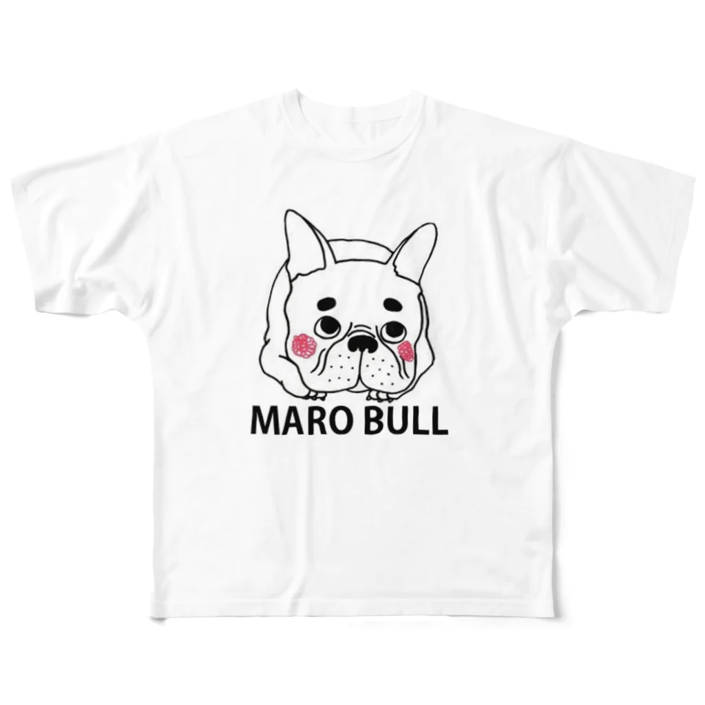 ハチ公前のMAROBULL フルグラフィックTシャツ