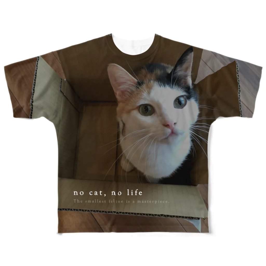 みやーんのつくね＊no cat no life All-Over Print T-Shirt