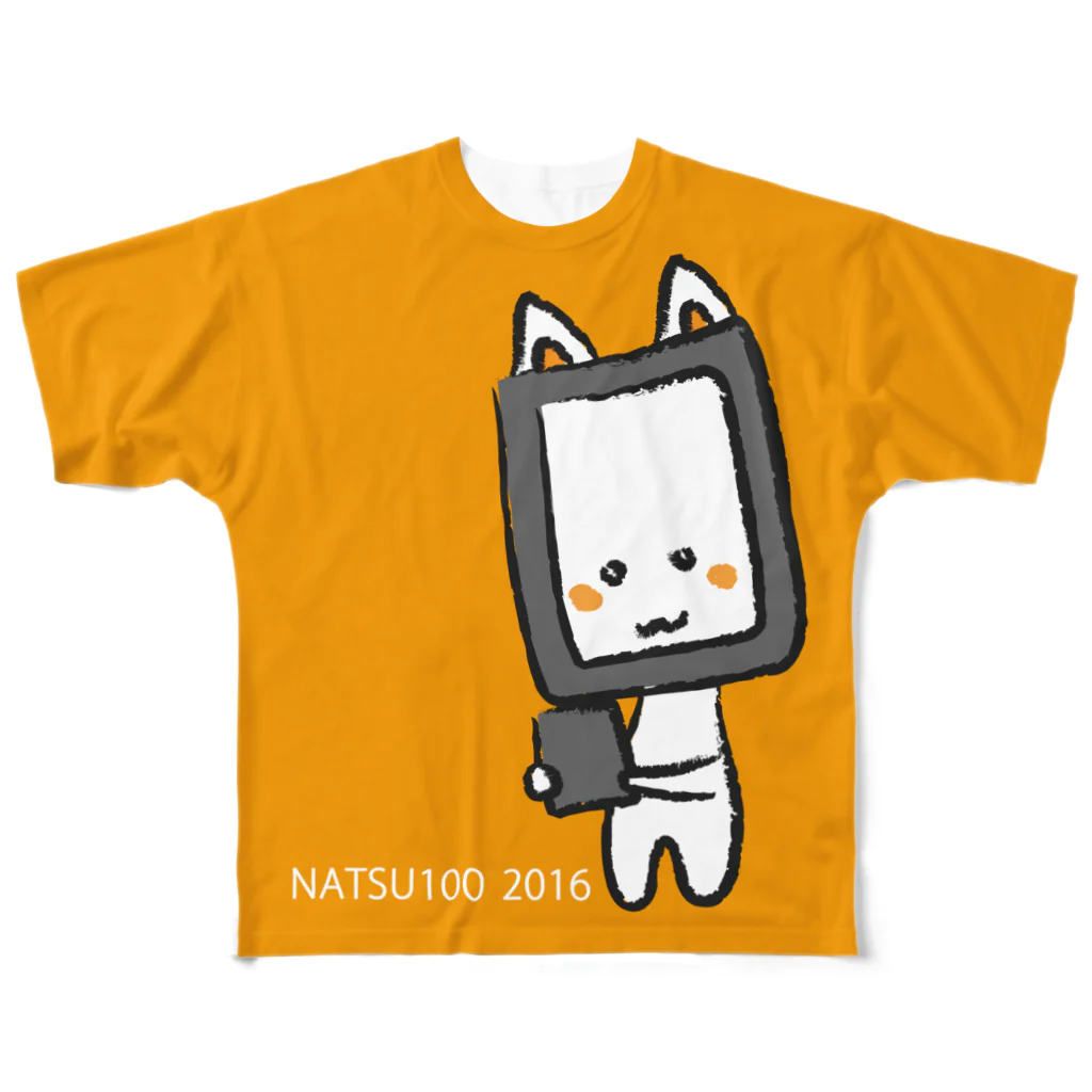 ぱぶにゃんグッズショップのぱぶにゃんNATSU100 2016 オレンジ All-Over Print T-Shirt