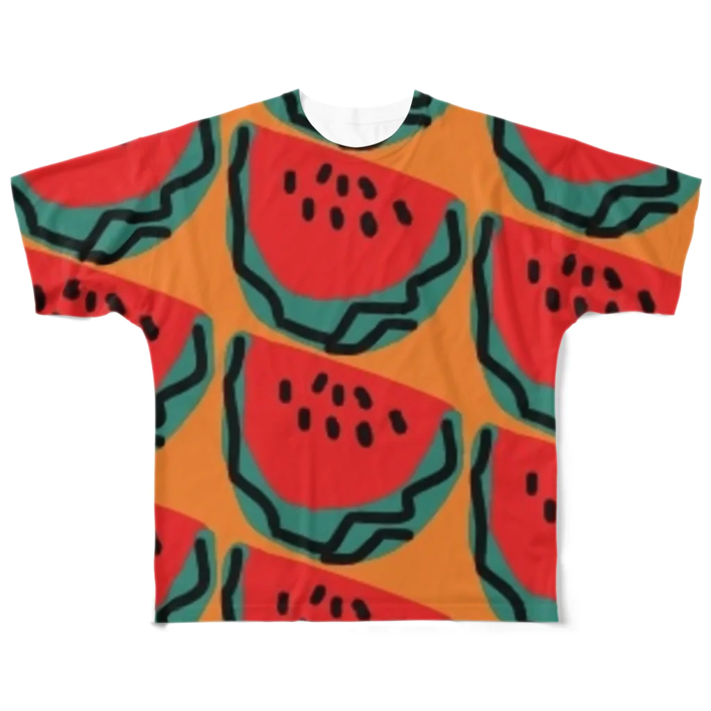 LEMOLEMONのスイカ（オレンジ） All-Over Print T-Shirt