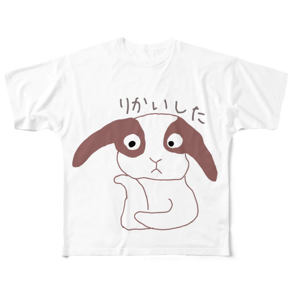 muiのゆるゆるうさちゃん フルグラフィックTシャツ