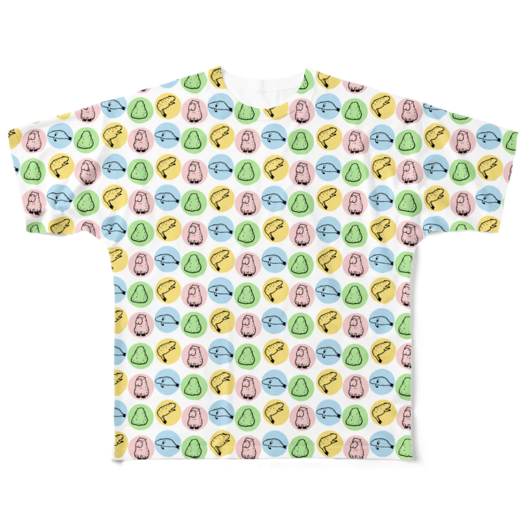 カピ族の集いのカラフルなゆる～いカピバラ All-Over Print T-Shirt