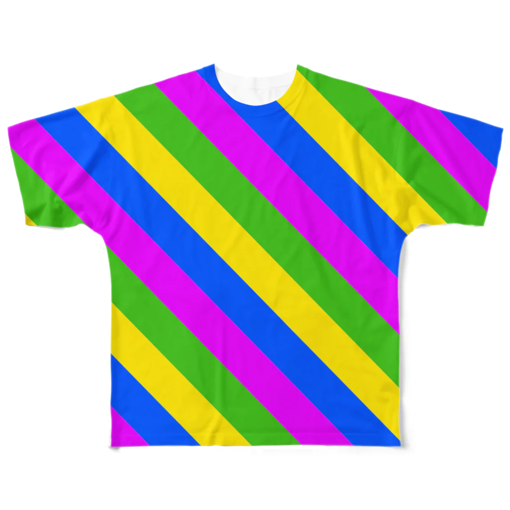 KT DESIGN LABORATORYのBarber Trico (Colorful Remix) All-Over Print T-Shirt