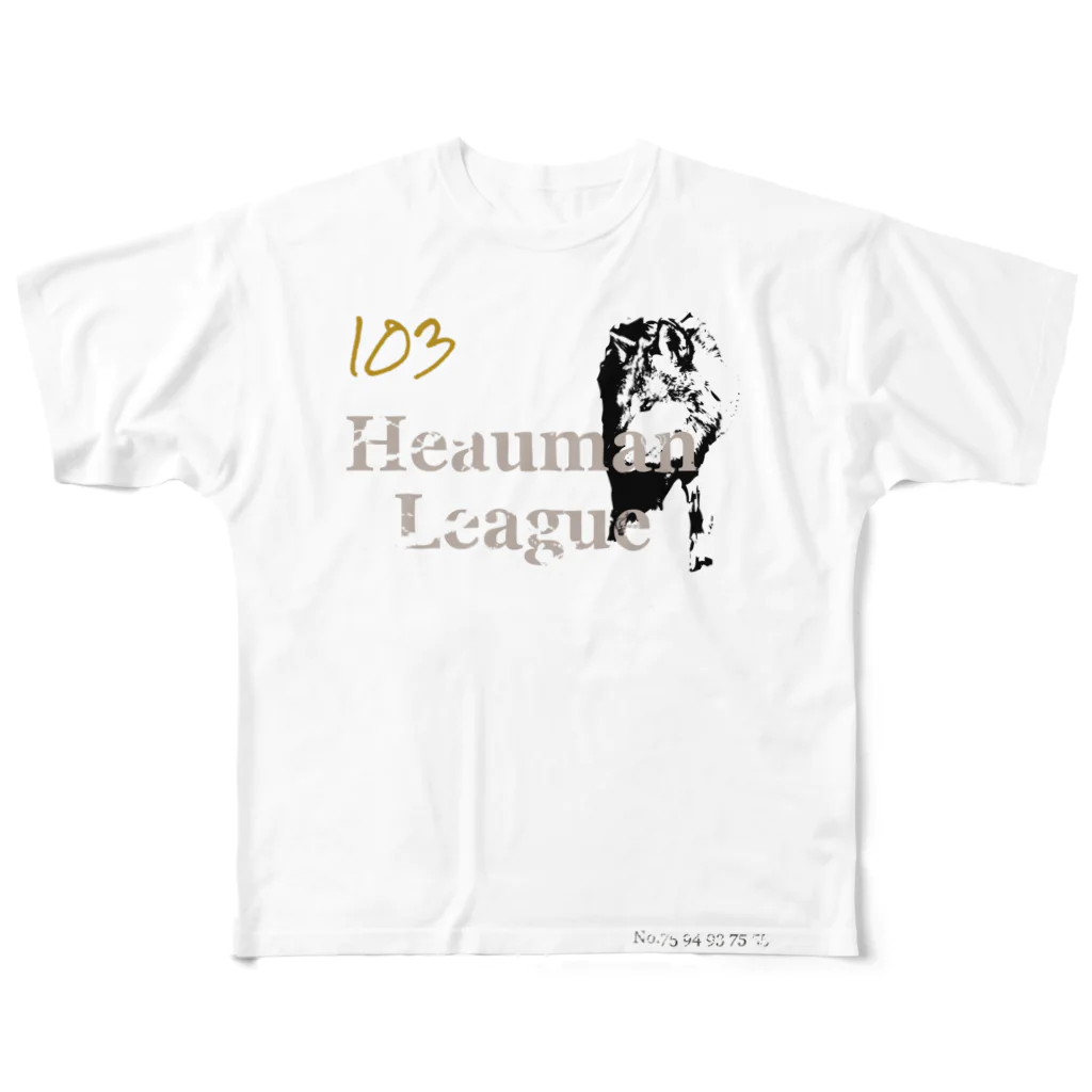 Heauman LeagueのWolf T-Shirt Heauman League フルグラフィックTシャツ