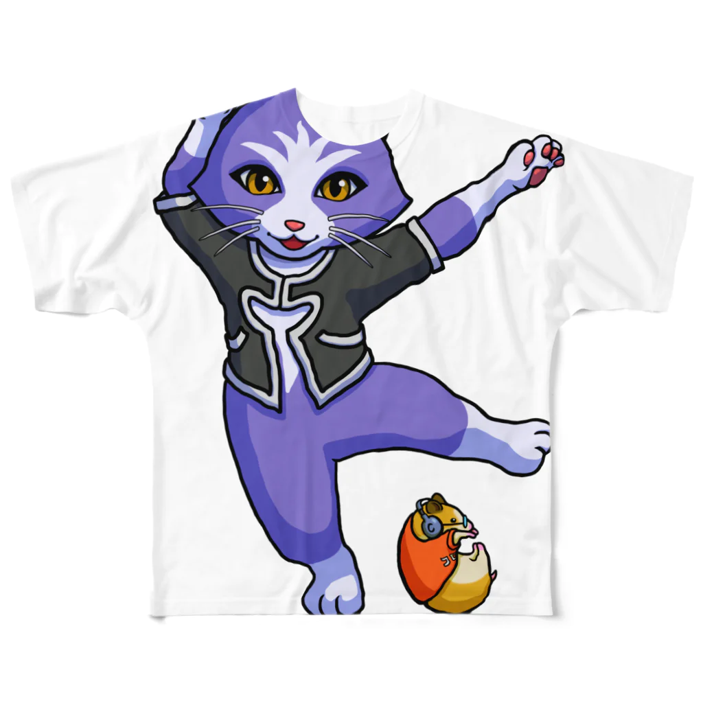 雪猫カゥルの雑貨店のカゥルとコロユキ、KCズのポーズ All-Over Print T-Shirt