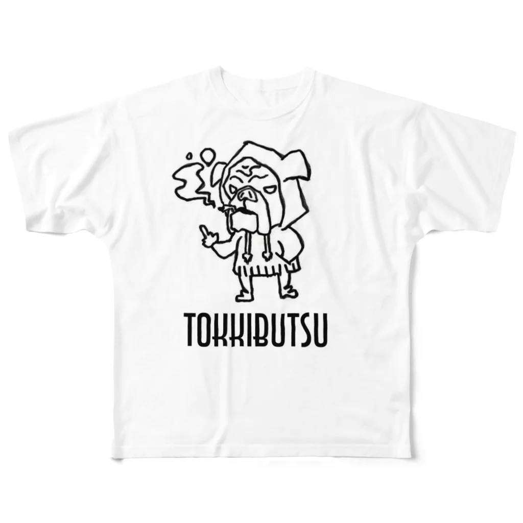 旅バンドTOKKIBUTSUの物販コ〜ナ〜の怒りのブルドッ君 フルグラフィックTシャツ