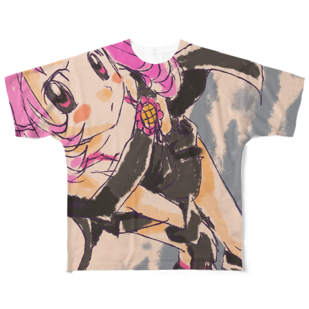 金のヒヨコ@6歳男児、2歳女児育児中！の魔法チックな女の子 All-Over Print T-Shirt