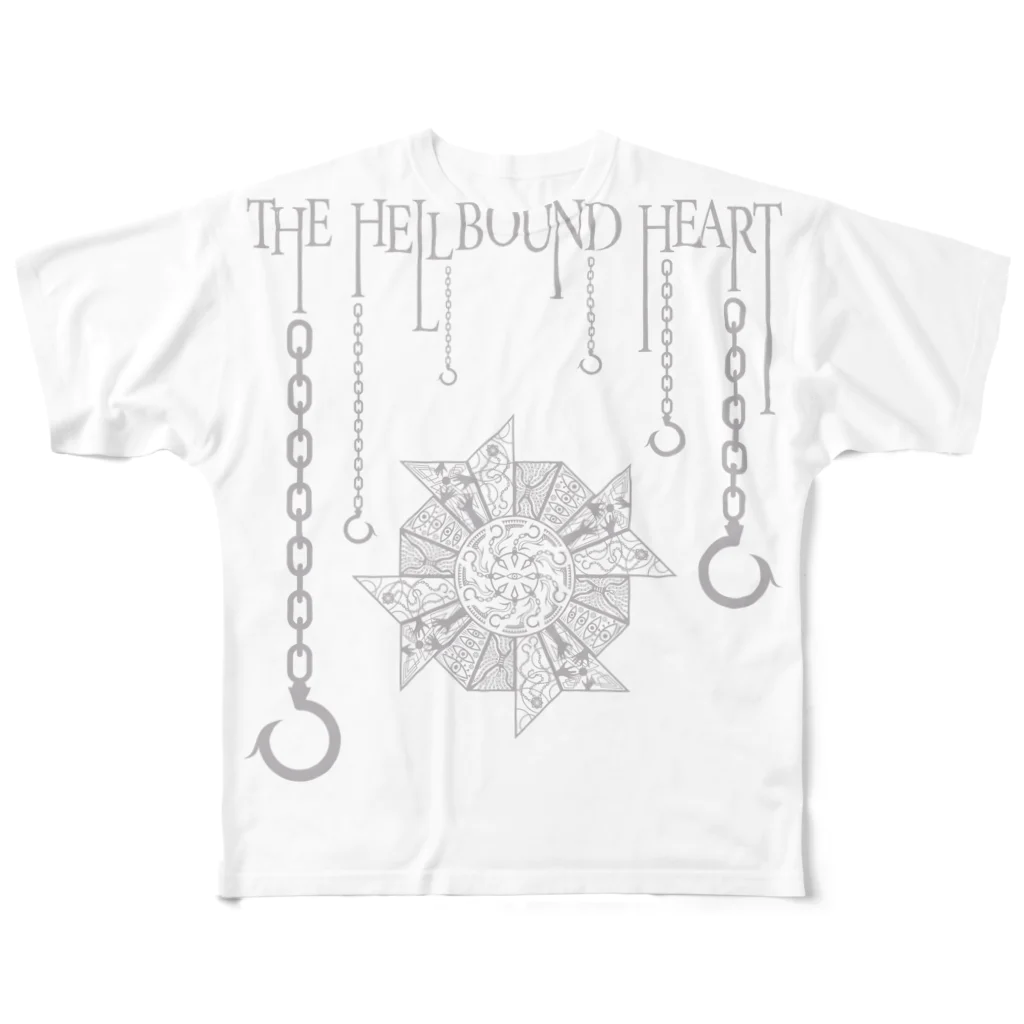 GubbishのTHE HELLBOUND HEART（淡色ボディ用） All-Over Print T-Shirt
