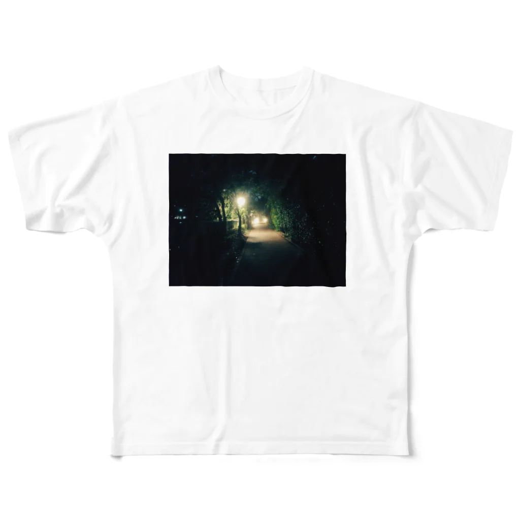 runapballの夜の目黒川 All-Over Print T-Shirt