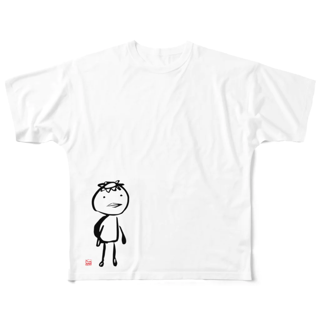 藤谷まきよの書道家イラスト　カッパくん フルグラフィックTシャツ