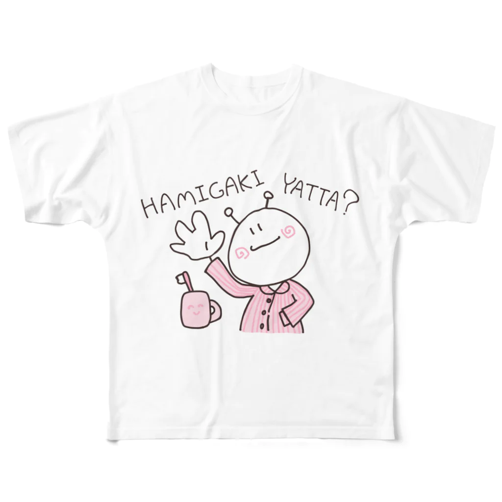 なかしま わか🦀のHAMIGAKI YATTA？/うちうじんくん All-Over Print T-Shirt