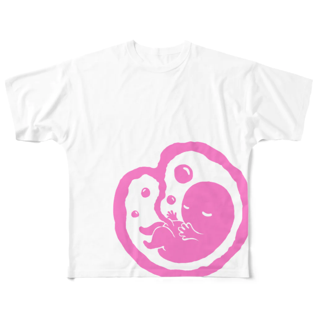 -kisara-のおやすみ胎児ちゃん フルグラフィックTシャツ