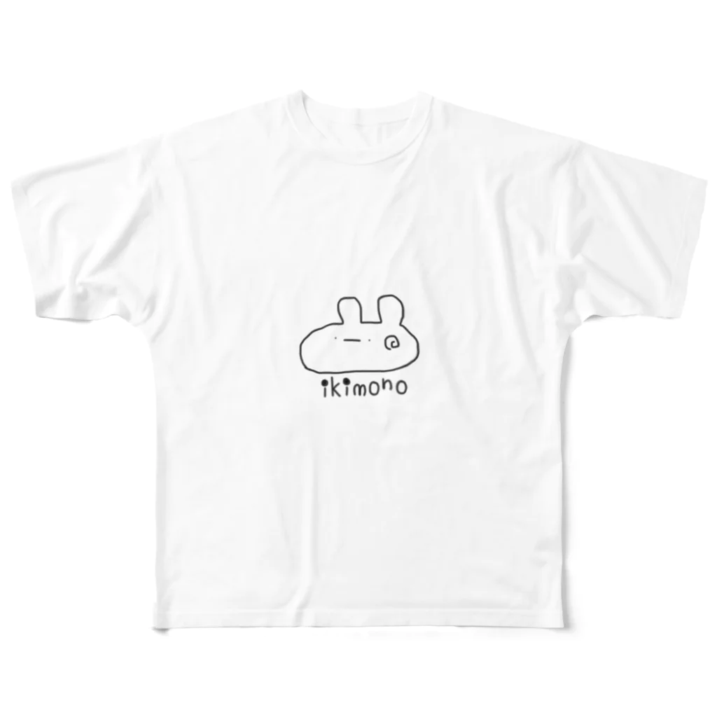 ikimono.comのikimono(うさぎ) フルグラフィックTシャツ