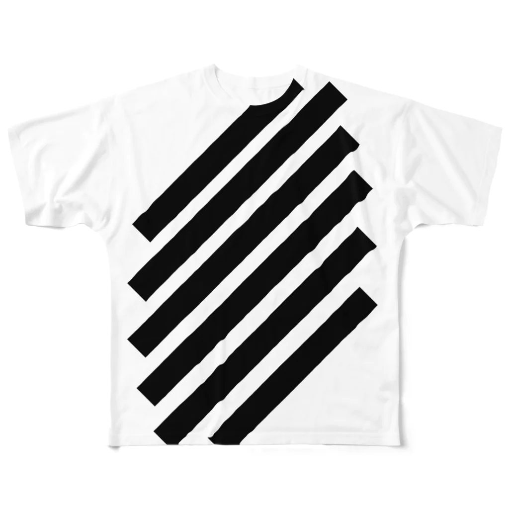 viofranme.のSlashStripes All-Over Print T-Shirt