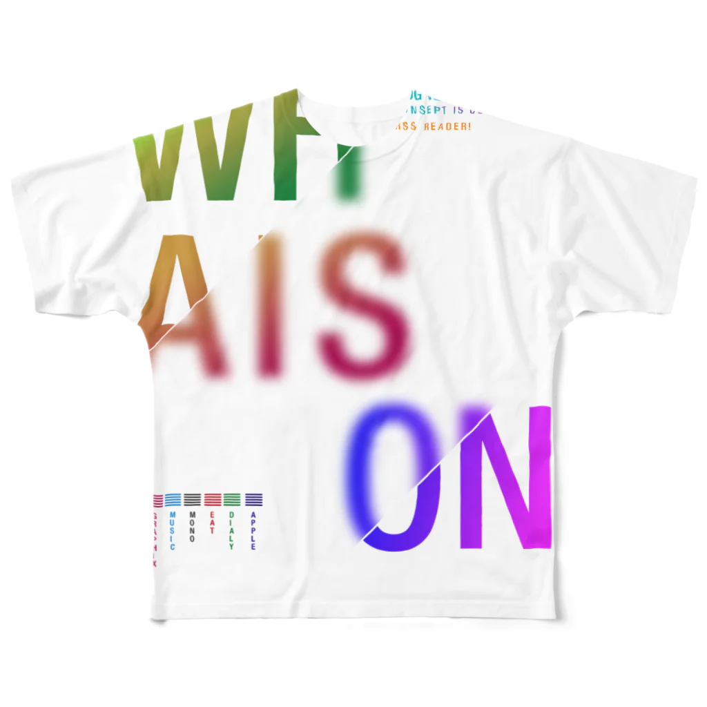 viofranme.のwhaison gradations CMYK-RGB All-Over Print T-Shirt