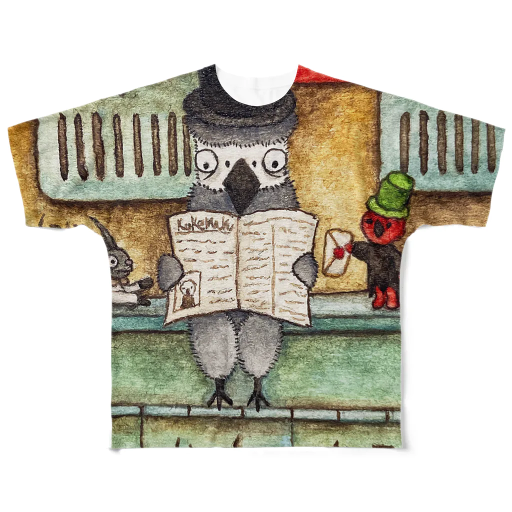 孤独な生き物屋の孤独なヨウム男爵 All-Over Print T-Shirt