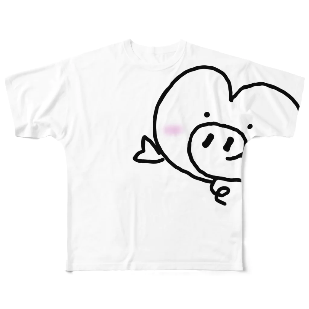 YUKARisの風船はーとん　ピンクのほっぺ All-Over Print T-Shirt