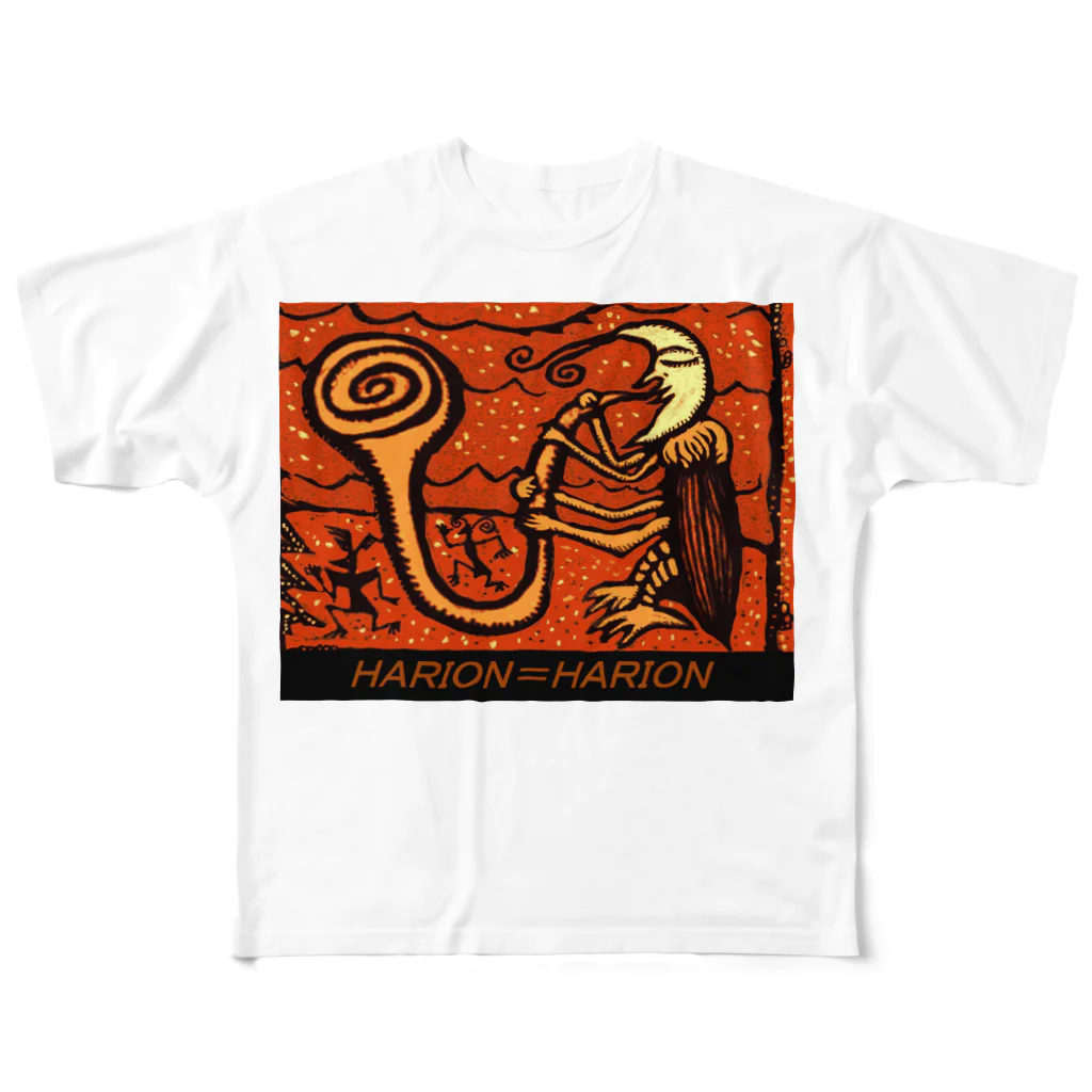 HARION=HARIONの三日月甲虫のホルン（ロゴいり） All-Over Print T-Shirt