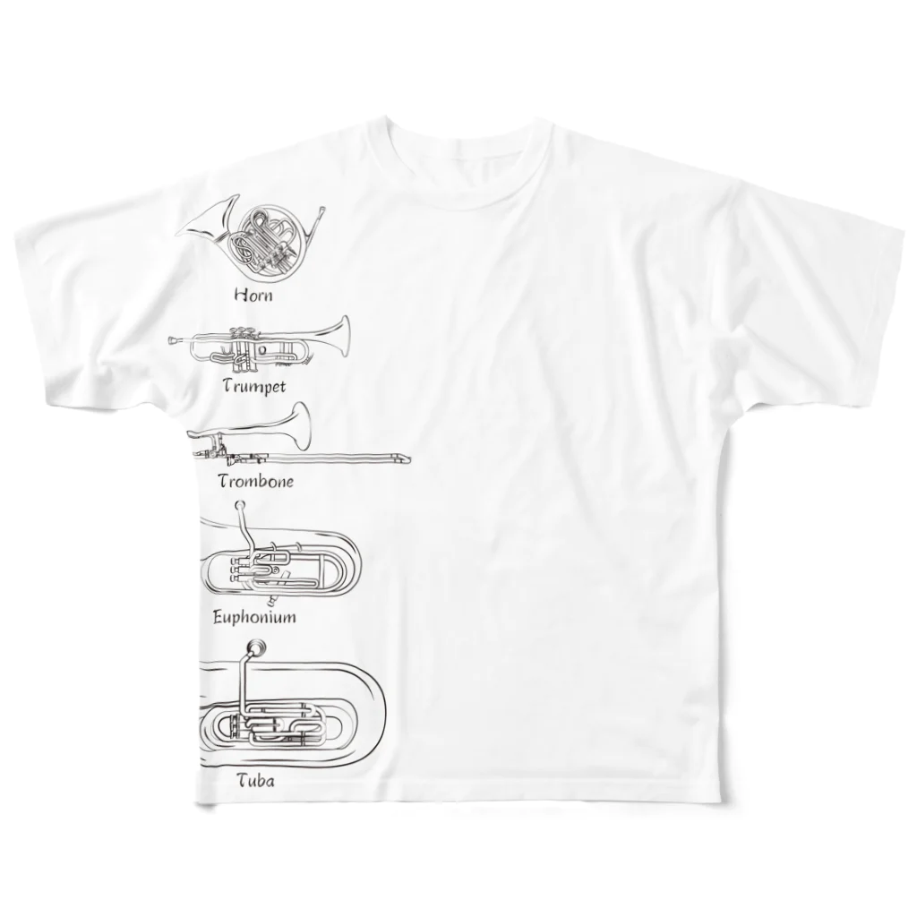 ちよ屋の金管楽器だよ！全員集合！ All-Over Print T-Shirt