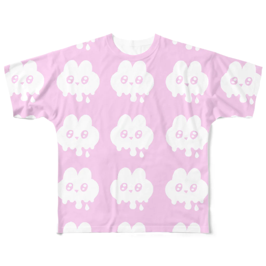 oroninetのぴえんなうさぎ。溶けるピンク All-Over Print T-Shirt