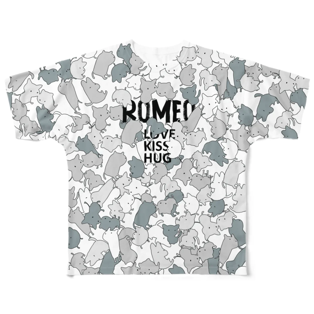 SHOP ROMEO　のROMEOnekokamo フルグラフィックTシャツ