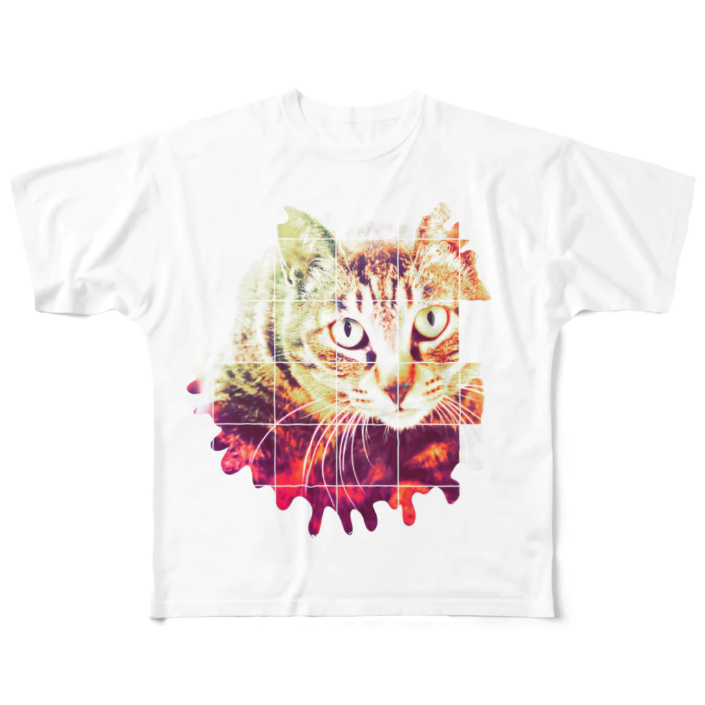 mameuの日曜猫 フルグラフィックTシャツ