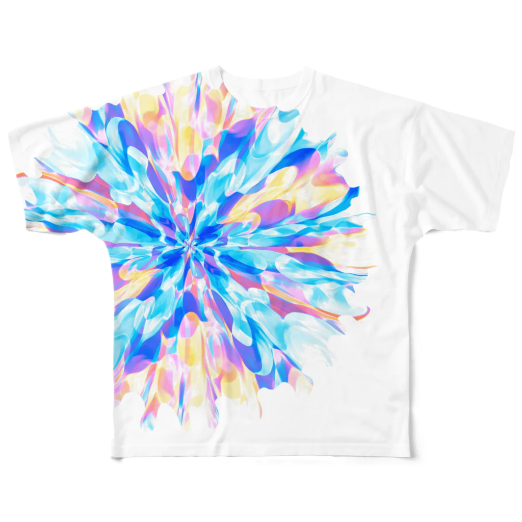 暇つぶしの色彩の雪の花 All-Over Print T-Shirt