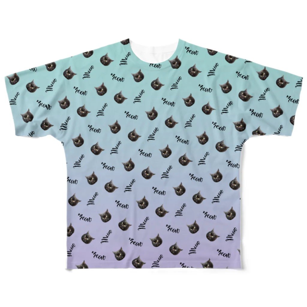 【公式】まるいねこのmeow 〜黒猫〜 All-Over Print T-Shirt