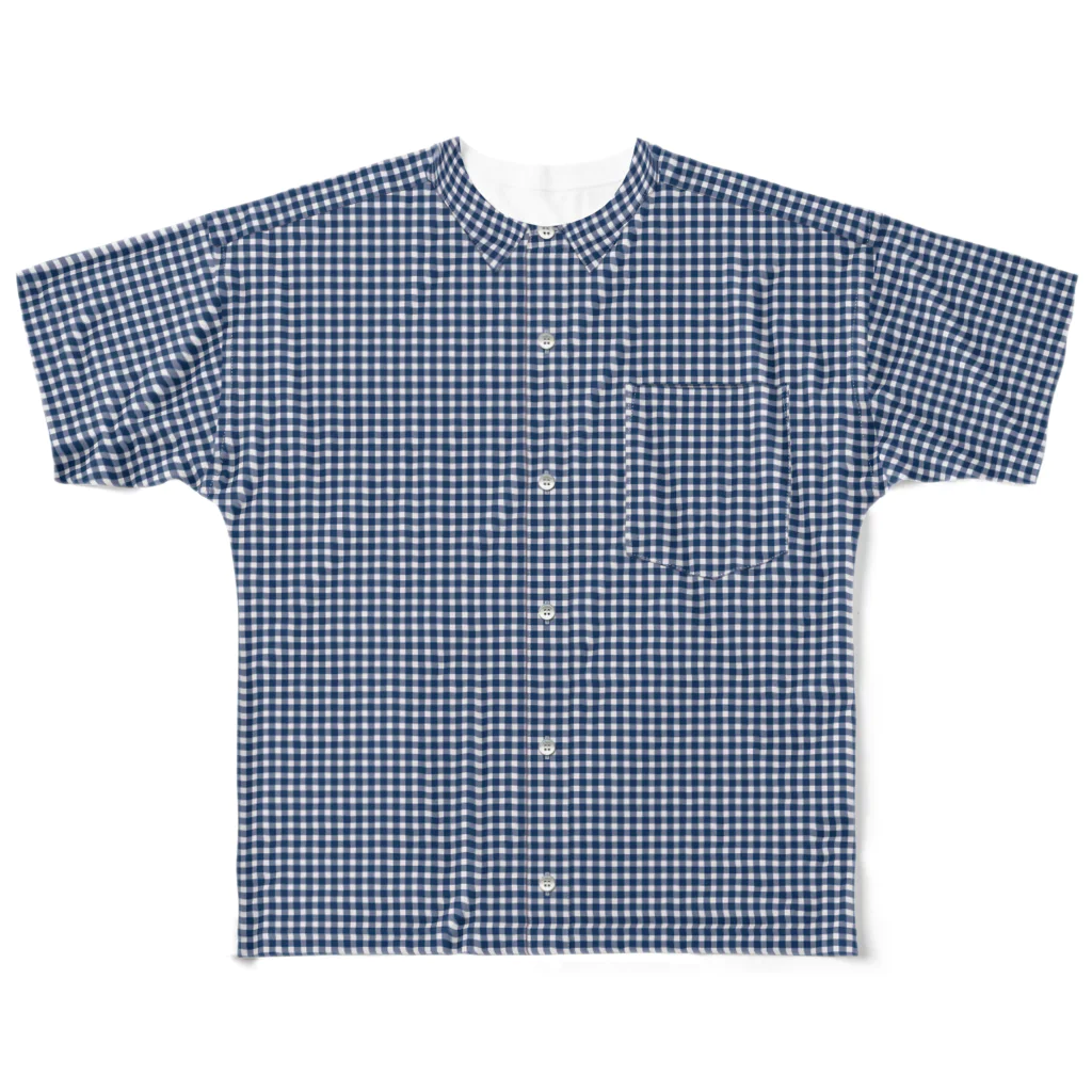 FooBarBazのギンガムチェックシャツTシャツ All-Over Print T-Shirt