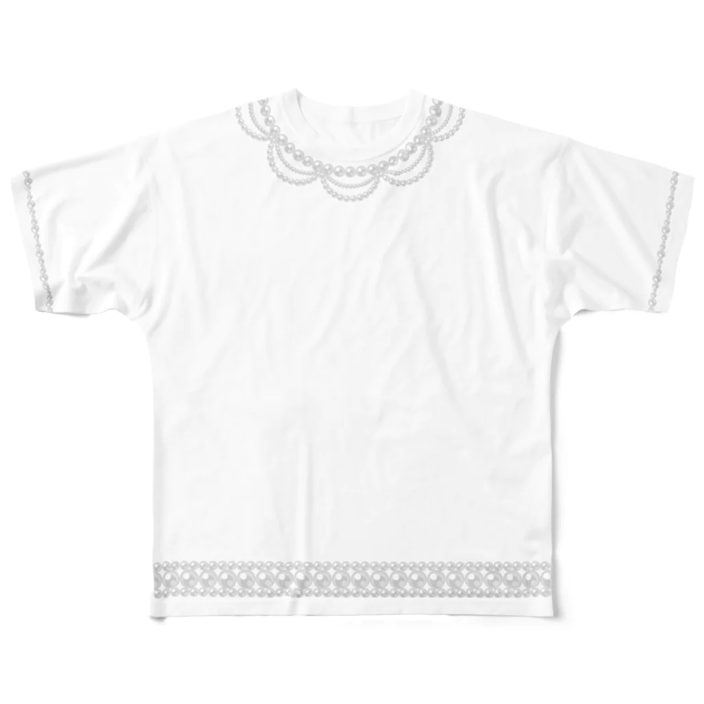 あわじテキスタイルのパールのTシャツ All-Over Print T-Shirt