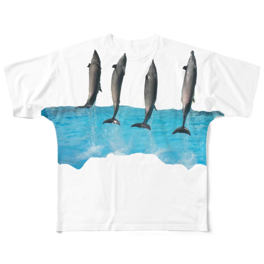 TakemortのDolphins フルグラフィックTシャツ