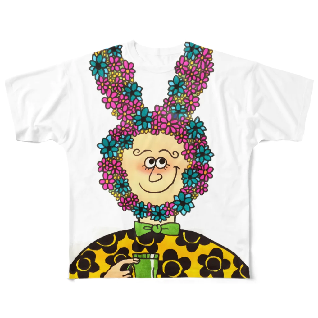 Sayuri Onoのflower rabbit フルグラフィックTシャツ