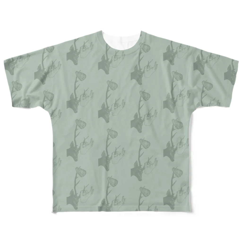 Yuumi Sugiuraのdeers（グリーン） All-Over Print T-Shirt