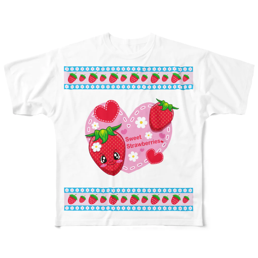 itisgoingwellのイチゴちゃん フルグラフィックTシャツ