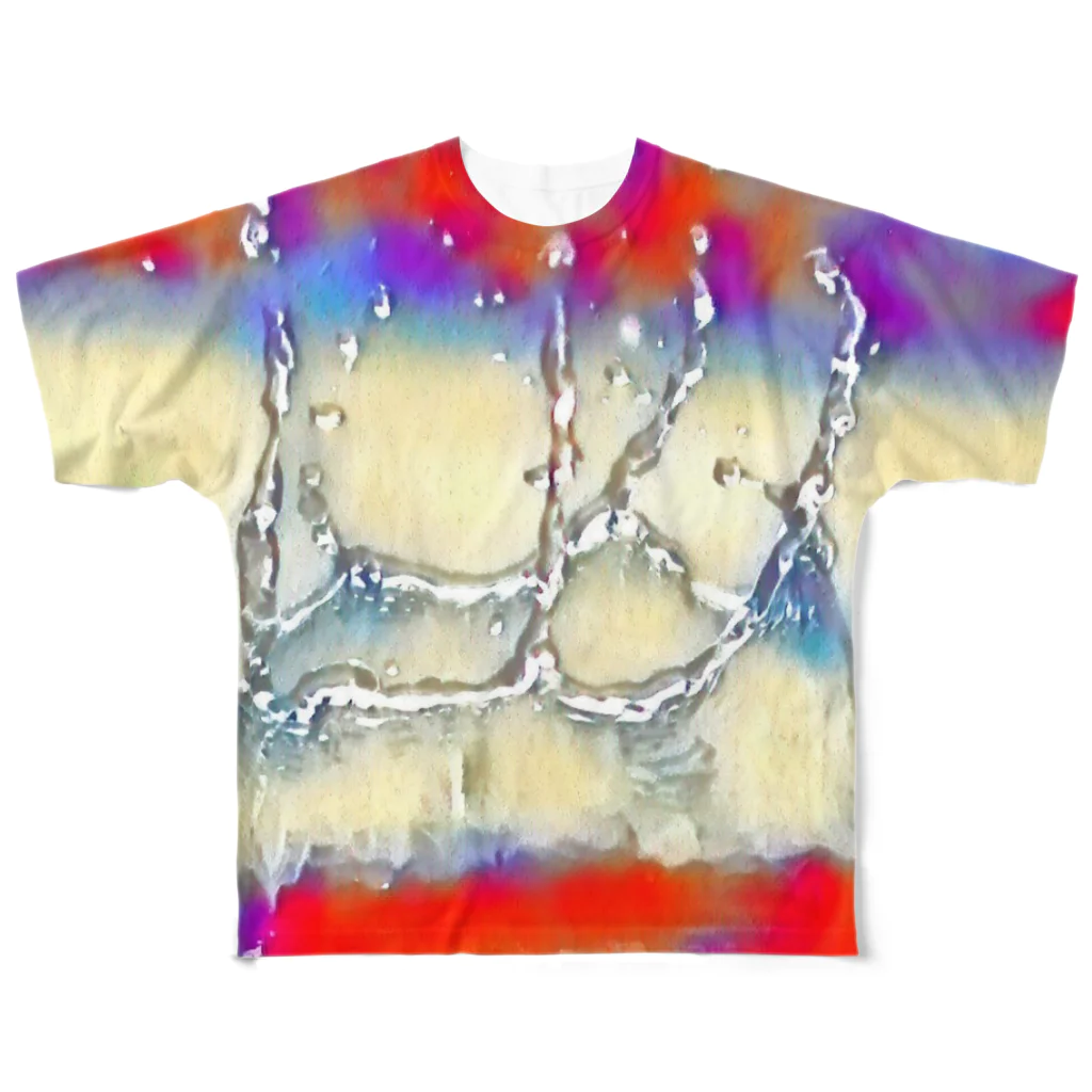 Designabeのショップのアート水滴 All-Over Print T-Shirt