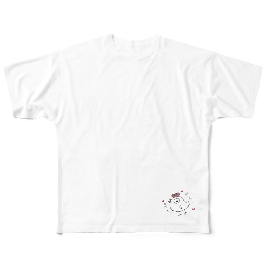 ＥＫＫＯ　しリーズのにわとりのピーちゃん All-Over Print T-Shirt