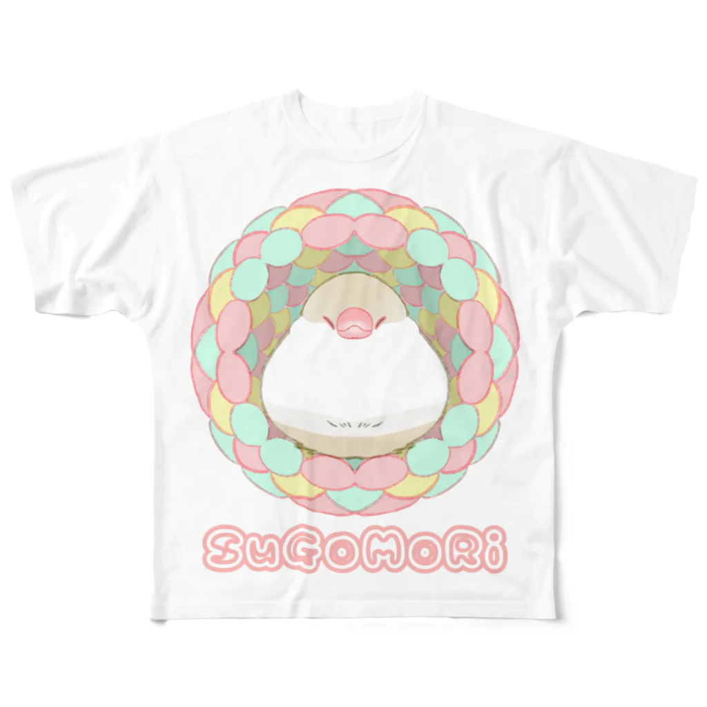 ゆ(　˙-˙　)ゆのすごもりクリーム文鳥さん All-Over Print T-Shirt