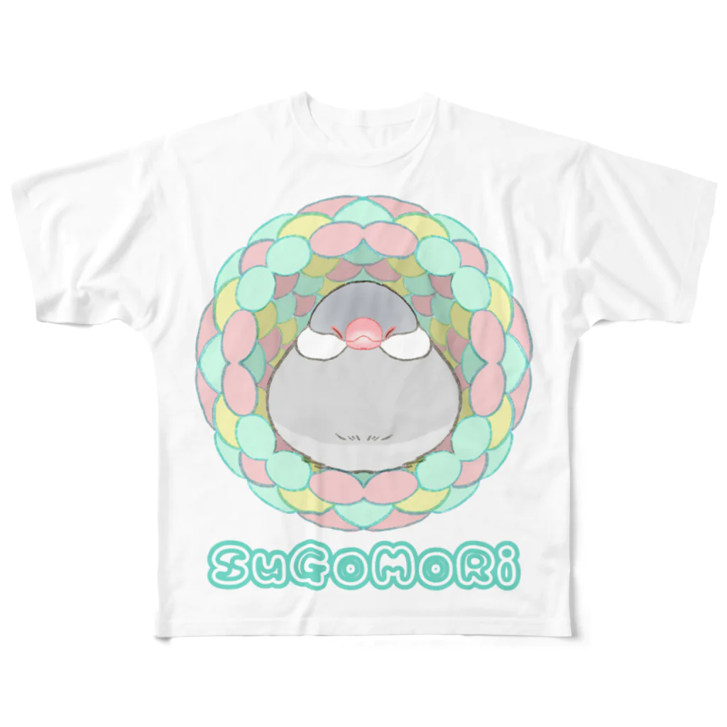 ゆ(　˙-˙　)ゆのすごもりシルバー文鳥さん All-Over Print T-Shirt