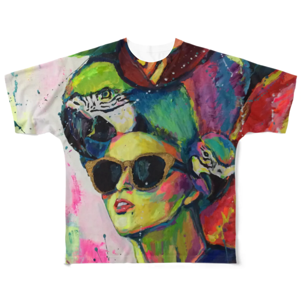 irodoriAYA45のparrots All-Over Print T-Shirt