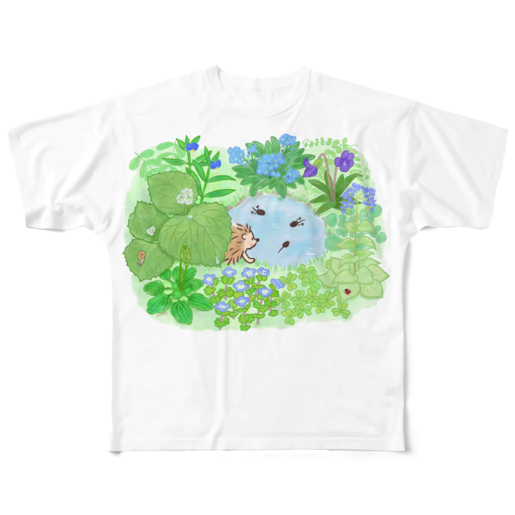 ＋kohの庭のハリネズミくん All-Over Print T-Shirt