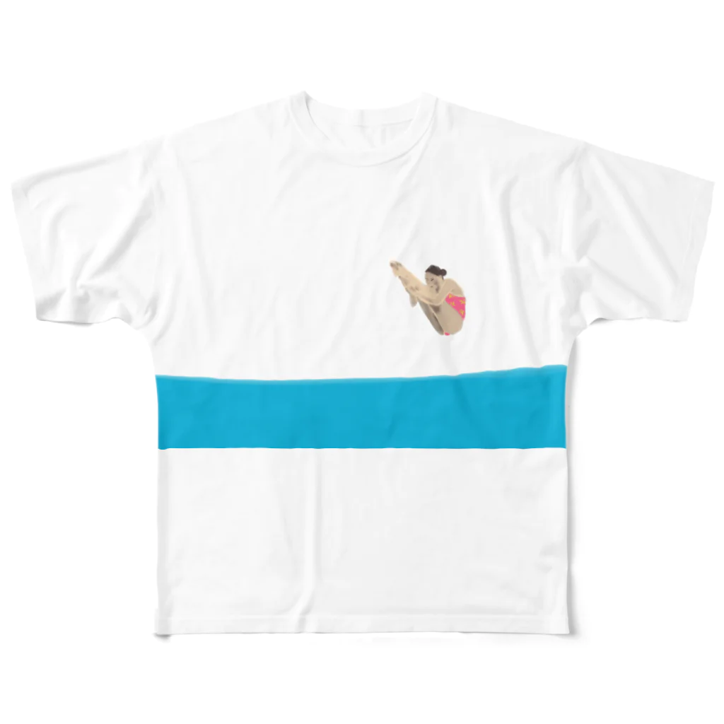 小鳥と映画館の夏でも冬でも飛び込み選手 女子の部 All-Over Print T-Shirt