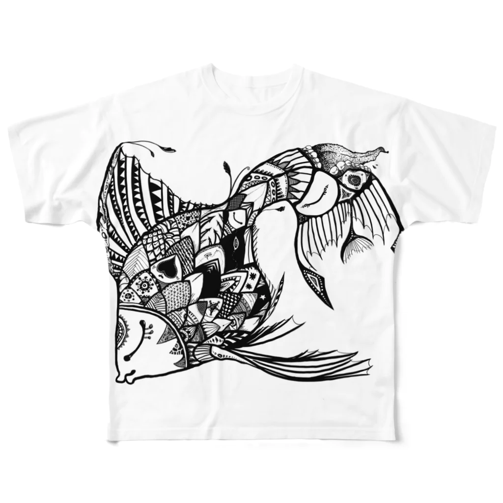 JJのSAKANA All-Over Print T-Shirt