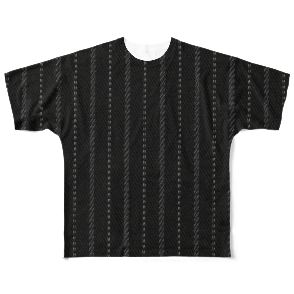 KOKI MIOTOMEのスーツ生地風（黒×ストライプ） All-Over Print T-Shirt