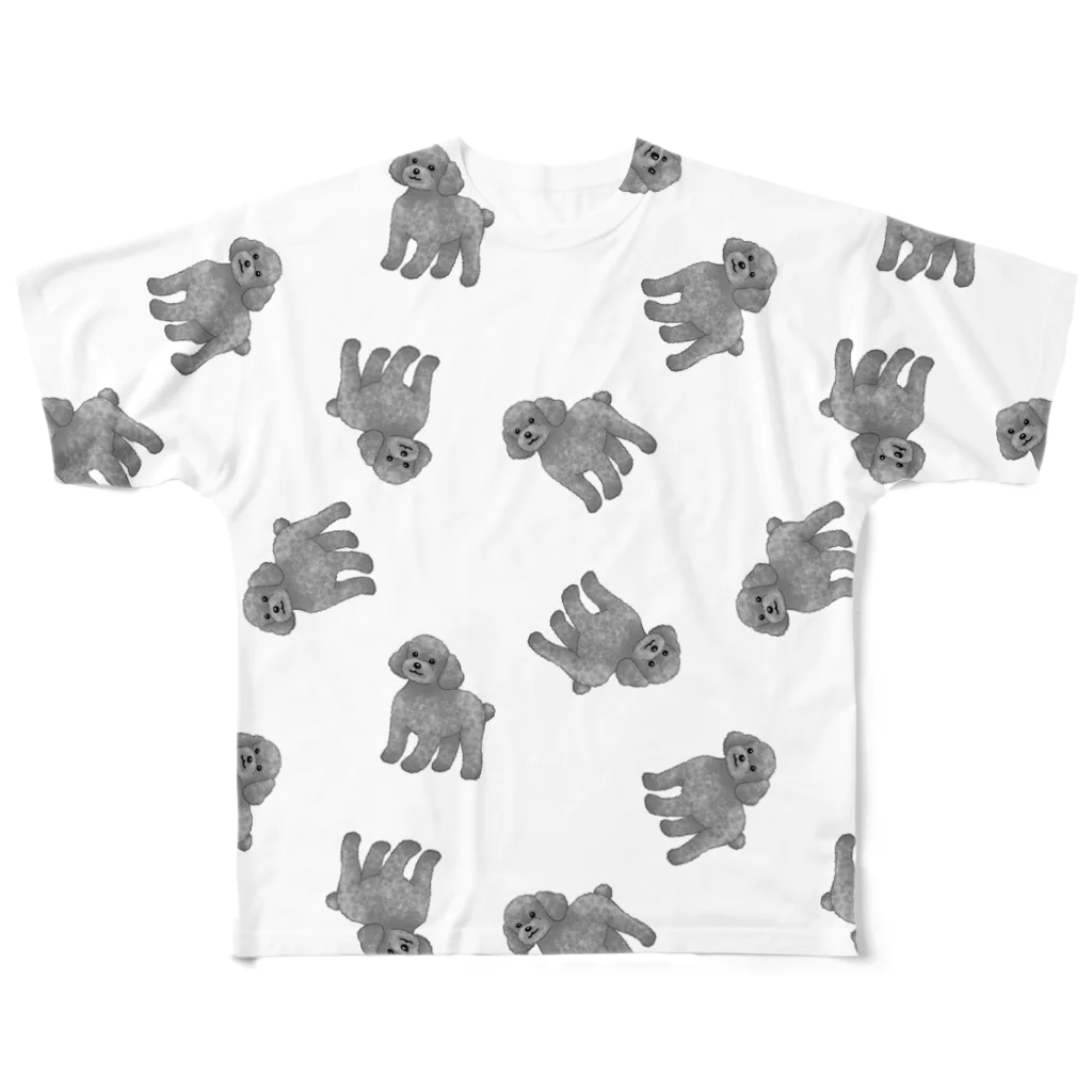 chippokeのトイプードル シルバーいっぱい All-Over Print T-Shirt