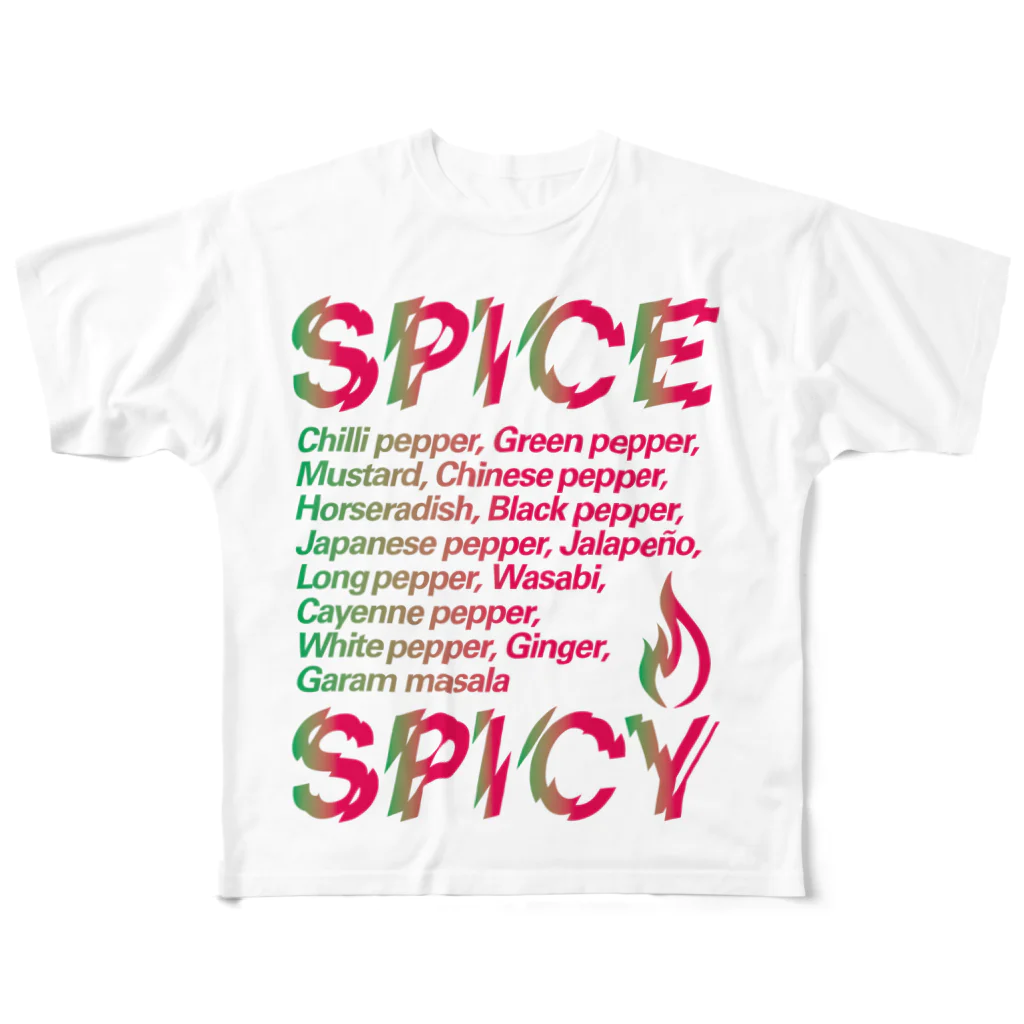 LONESOME TYPE ススのSPICE SPICY（Chili） フルグラフィックTシャツ